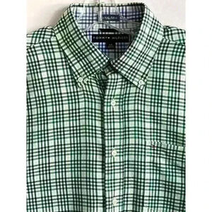 Tommy Hilfiger Vintage 2004 Mens  Sz LRG Green Plaid Cotton Button Down Shirt